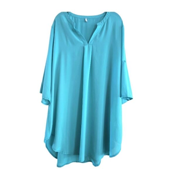 EC ADREAMLY V-NECK SHEER TOP/COVER-UP SZ.2XL - Picture 2 of 6